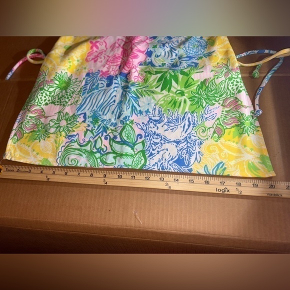 Lilly Pulitzer Donna Top Tunic Cheek to Cheek Green Yellow Blue Pink XS Bow - Picture 14 of 14
